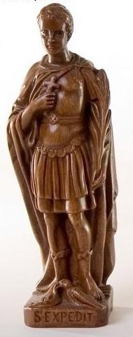 Statue saint Expedit  ( Teinte Bois Clair ) #1