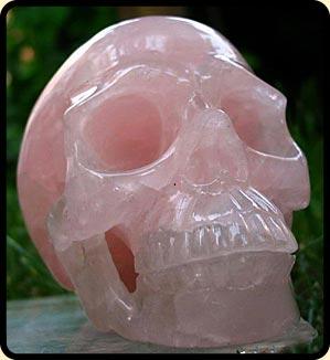 Crâne de cristal en Quartz Rose #3