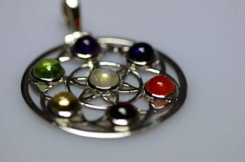 Pendentif 7 Chakras Fleur de vie Cercle