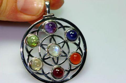 Silver flower of life pendant #