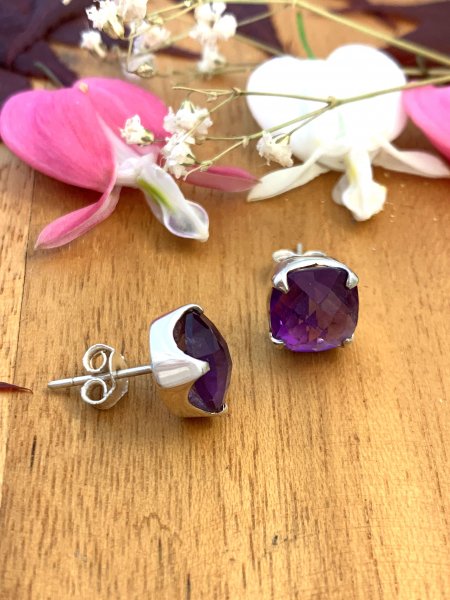 Boucle d'Oreilles  Amethyste #