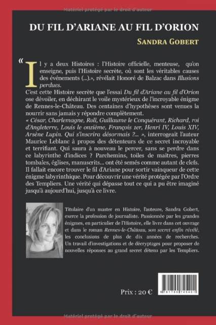 Au fil d'Ariane au fil d'Orion. Les clefs de l'nigme de Rennes-Le-Chteau ( Sandra Gobert ) #1